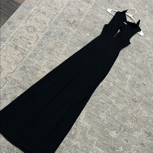 Bershka Formal Black Open Back Maxi Dress